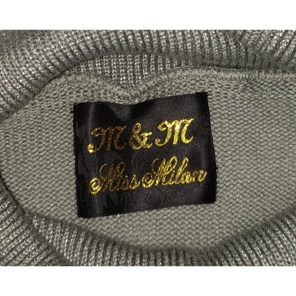 Vintage M&M Miss Milan Sage Green Sweater Tunic XS – Boutique 80s/90s Knit - Picture 3 of 10